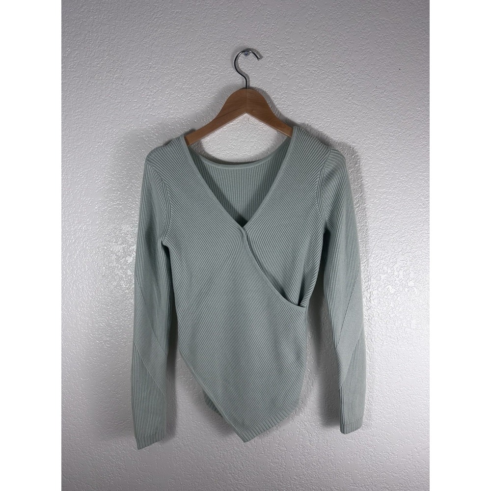 Lululemon Women's Ribbed Wrap Long Sleeve Knit Top Mint Green